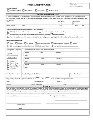 Check Fraud Affidavit - Tower Federal Credit Union - Towerfcu - Fill ...