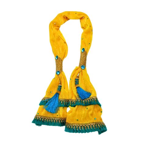 Jainkart Yellow Velvet Designer Ganeshji Dupatta/Shela/Uparna/Patka ...