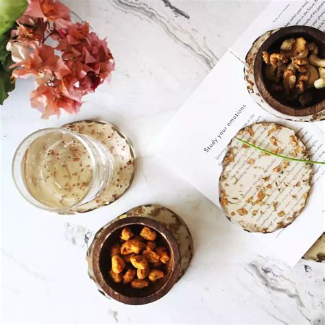Wood Resin Coaster Set - Handcrafted Elegance | Monstera Hut