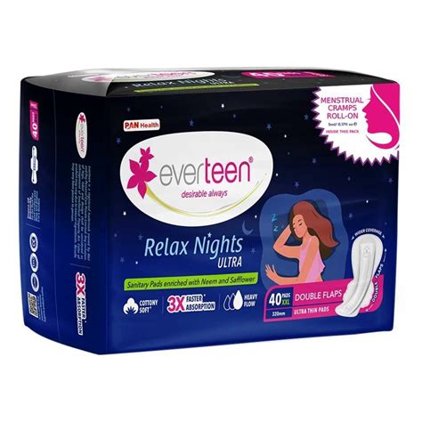 Buy everteen XXL Relax Nights Ultra Thin Sanitary Pads with Neem and ...