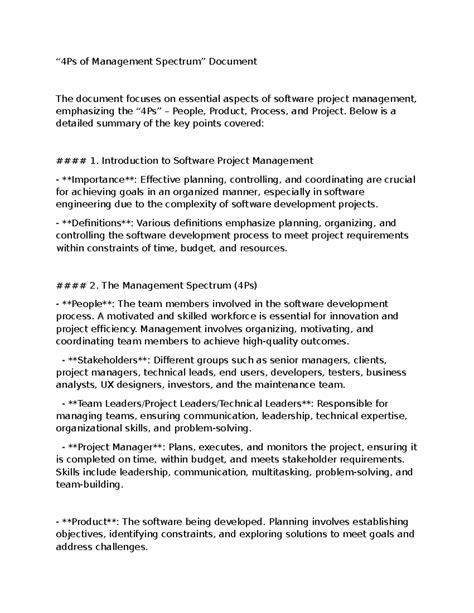 4Ps of Management in Software Projects: People, Product, Process ...