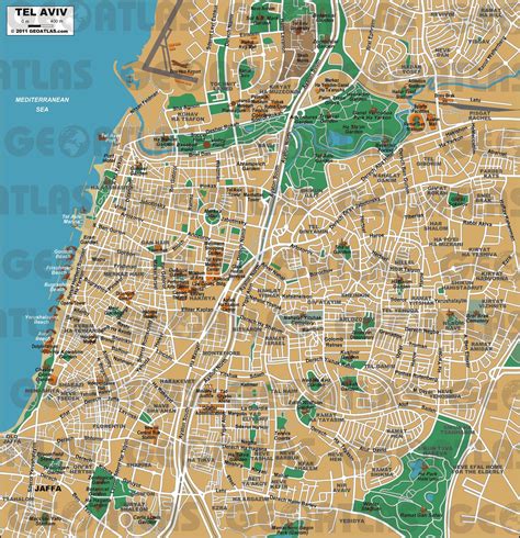 Tel Aviv map - Tel map (Israel)