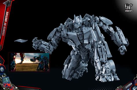 Unique Toys R-10 Leader Of Justice (Masterpiece Scale 2007/DOTM Optimus Prime) Gray Prototype ...