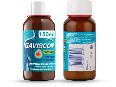 Buy GAVISCON LIQUID INSTANT RELIEF FROM HEARTBURN INDIGESTION & ACID REFLUX PEPPERMINT FLAVOUR ...