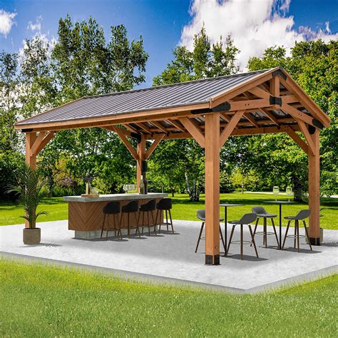 Backyard Discovery Norwood 16 ft. x 12 ft. Cedar Wood Gazebo,Thermal ...