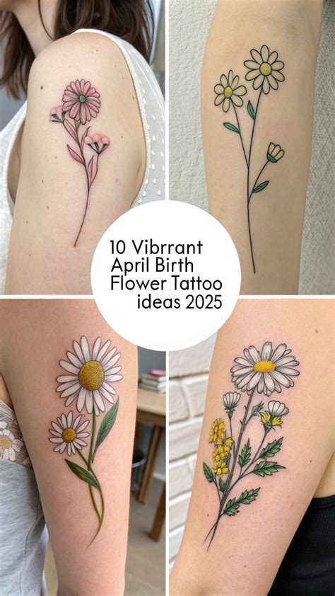 10 Vibrant April Birth Flower Tattoo Ideas 2025 for Spring and Renewal ...