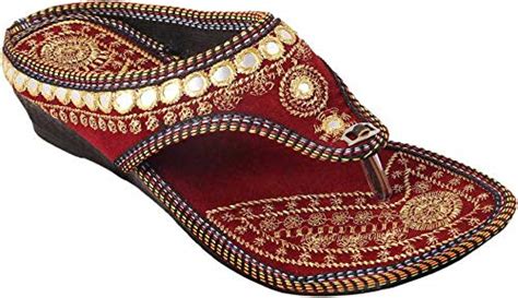 MOZI Jaipuri Women's Traditional Slip-On Mojari Jutti Size 8 ...