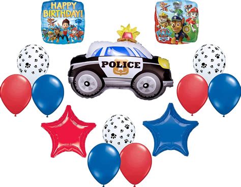 Buy Anagram PAW Patrol Chase Police Car Birthday Balloons Decoration ...