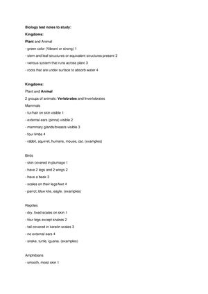 Biology Chapter 7 Summary Notes - 7 => Diet A balanced diet: A diet ...