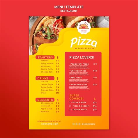 Pizza Restaurant Menu 的图像结果