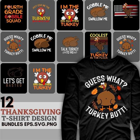 Thanksgiving Funny Turkey T-shirt Design - MasterBundles