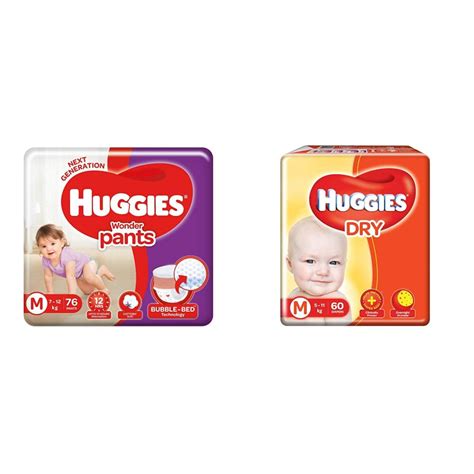 Buy Huggies Unisex Wonder Pants, Medium Diapers, 76 Count & New Dry ...