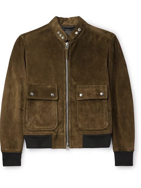 TOM FORD - Suede Bomber Jacket - Green TOM FORD