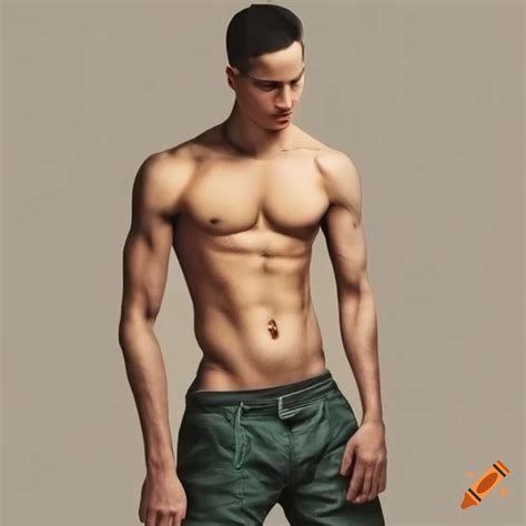 A man with broad shoulders and a narrow waist on Craiyon