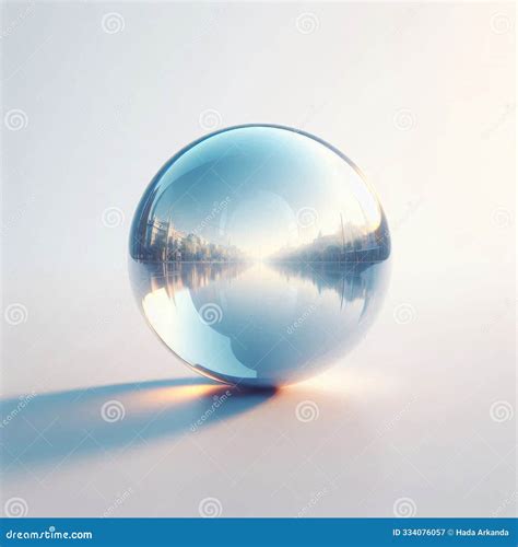 Single Soap Bubble with Reflection on White Background Stock ...