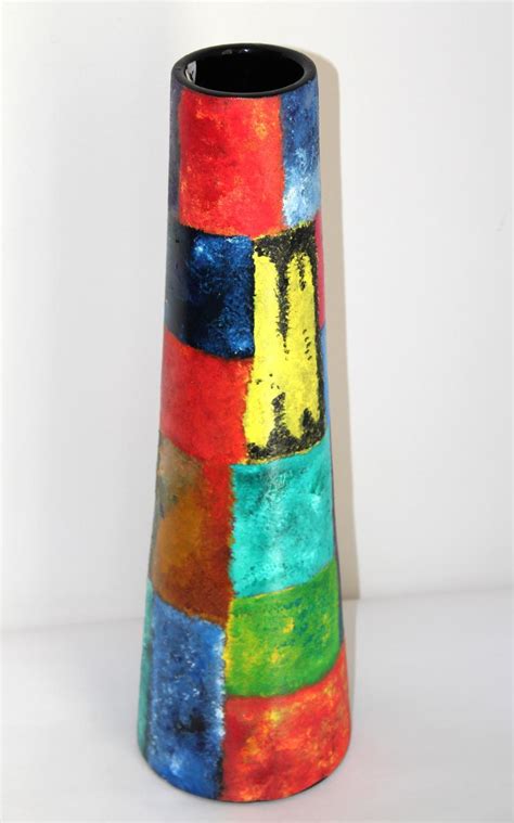 "Hand Painted Multi Color Vase": Yellow Craft by Akanksha Rastogi ...