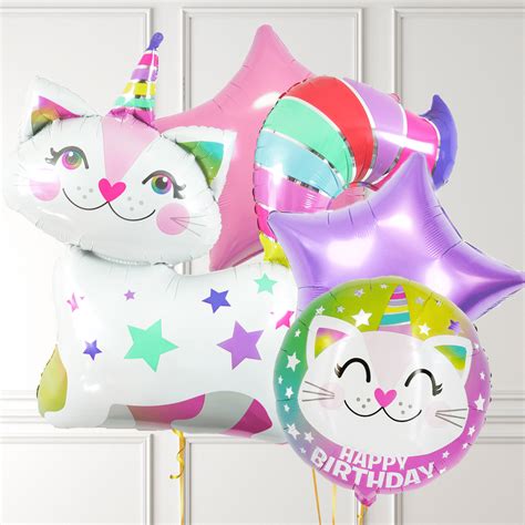 Caticorn Birthday Balloon Bunch - BALLOONBX