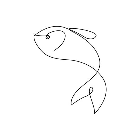 Premium Vector | Fish one line drawing beautiful continuous single line ...