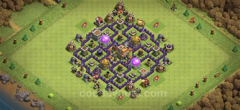 Farming Base TH7 with Link, Anti Air / Dragon, Hybrid - Clash of Clans ...