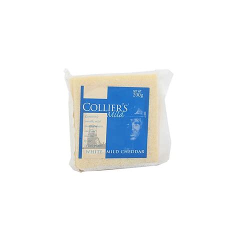 Buy Collier’s White Mild Cheddar Cheese 200g – Premium White Cheddar