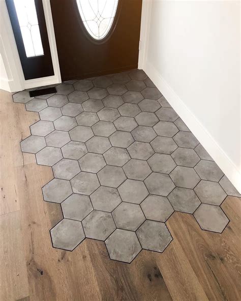 Hexagon Tile Transition Into Wood Flooring by Matt Gibson. • … Hexagon ...