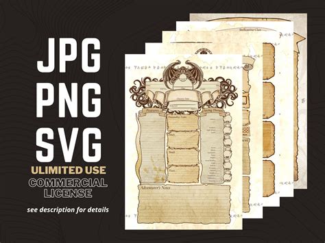 Dnd Character Sheet Pack | Call of Cthulhu Themed Dnd5e Insert, Adventurer's Notes, Dungeon ...
