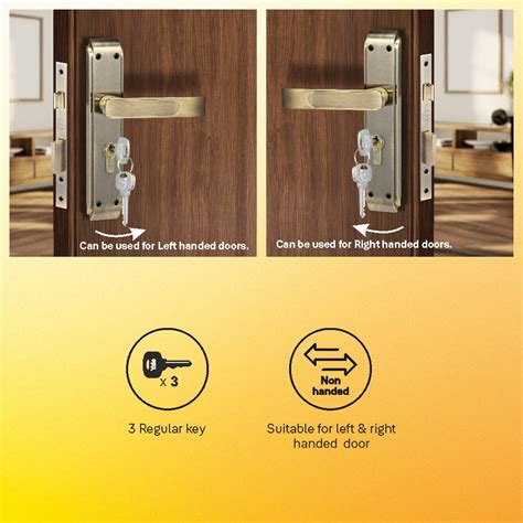 YECM-603-8P-TT-AB Mortise Door Handle set with lock body and Key cylin ...
