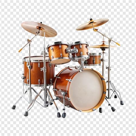 Drum set with a brown drum set on a transparent background | Premium AI ...