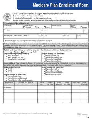 TX Medicare Plan Enrollment Form - City Of Houston 2020-2026 - Fill and ...
