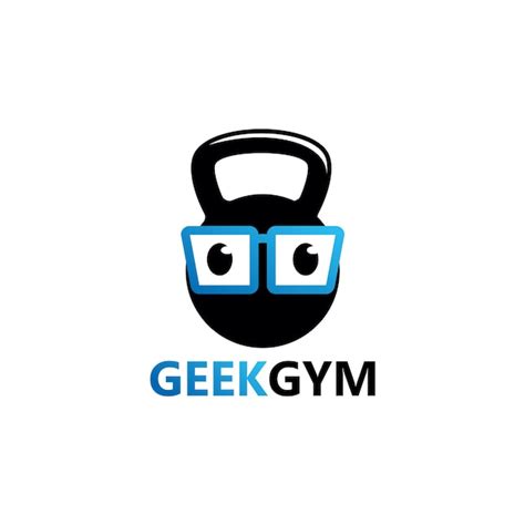 Vetor de design de modelo de logotipo de ginásio Geek, emblema ...