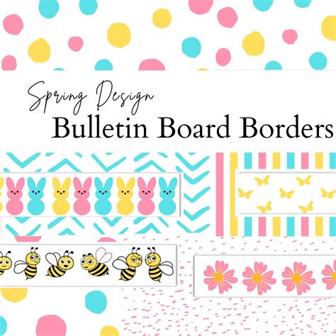 Spring Bulletin Board Borders | Printable Set of 8 | Instant Download ...