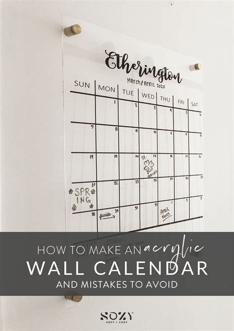 Acrylic family wall calendar – Artofit