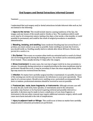 Oral Surgery And Dental Extractions Informed Consent - Fill and Sign ...