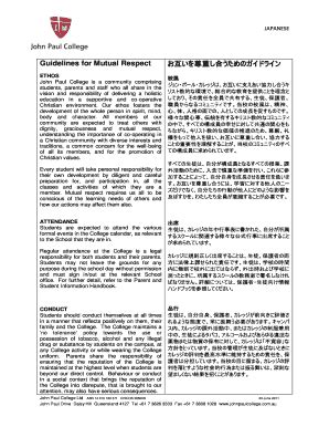 Fillable Online Guidelines for Mutual Respect - John Paul International ...