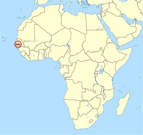 Detailed location map of Gambia in Africa | Gambia | Africa | Mapsland | Maps of the World