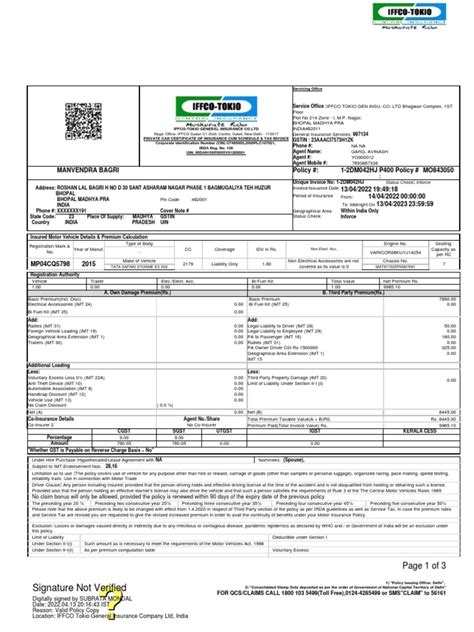 Image result for Example of PA Auto Insurance Policy