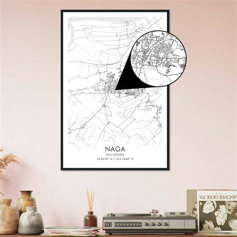Naga Philippines Map Poster, Naga City Road Wall Art Print - Custom Maps & Posters