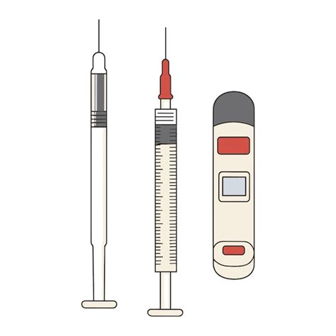 Syringe and thermometer for medical use line art | Premium AI-generated ...