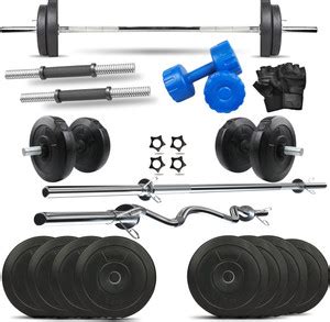 Gym Insane 20 kg Home gym equipment for men (18-22)KG 3ft curl & 3ft ...
