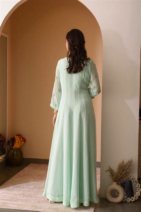 Sea Green Gota Work Anarkali – Surabhi Arya
