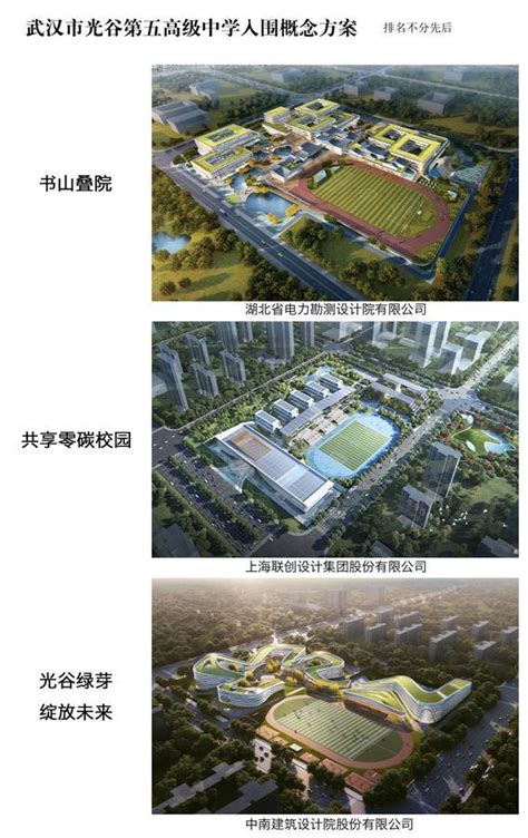 4800个学位！武汉光谷将新建两所高中，概念方案征集前三名出炉