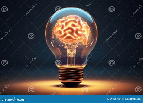 Inventive Lightbulb Brain Creative. Generate Ai Stock Image - Image of ...