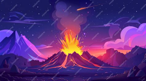 Image result for Exploding Volcano Landscape Simple