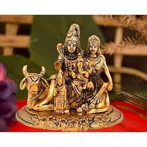 Buy Shiv Parivar Statue Shiv Parvati Nandi with Ganesh and Kartik for ...
