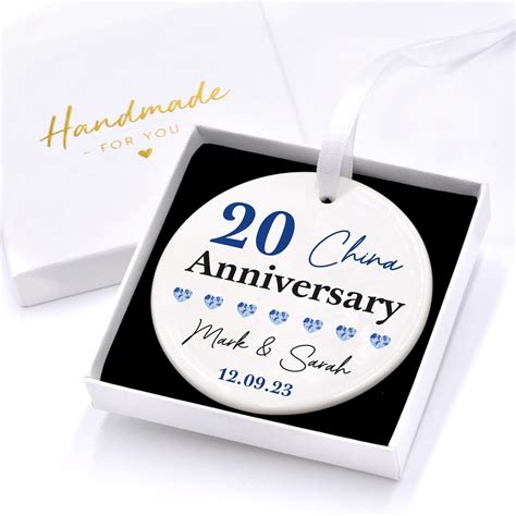Beecreative Personalised China Wedding Anniversary Gifts - 20th Wedding ...