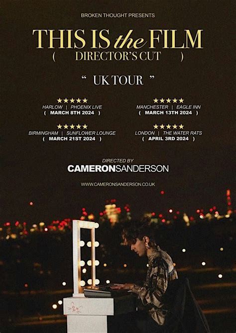 Cameron Sanderson - This is the Film (Directors Cut) Tour, Eagle Inn ...