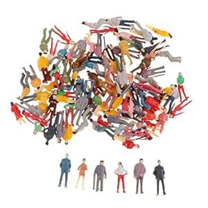 MERISHOPP® 100Pcs Painted People Figures Miniatures for Train Railway ...