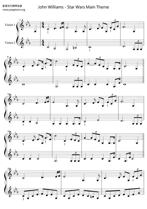 John Williams-Star Wars Main Theme Violin Score pdf, - Free Score ...