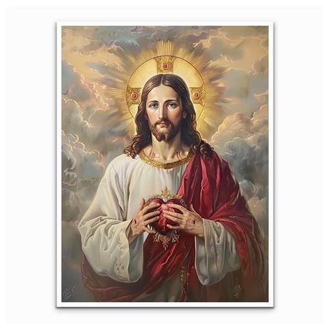 Sacred Heart of Jesus Picture Wall Art Divine Mercy India | Ubuy