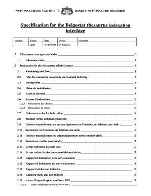 Fillable Online Specification for the Belgostat thesaurus indexation ...